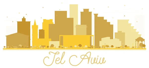 Tel Aviv, Izrael City skyline arany sziluett. — Stock Vector