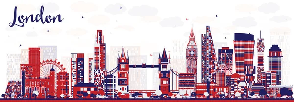 Resumen London England City Skyline con edificios de colores . — Archivo Imágenes Vectoriales