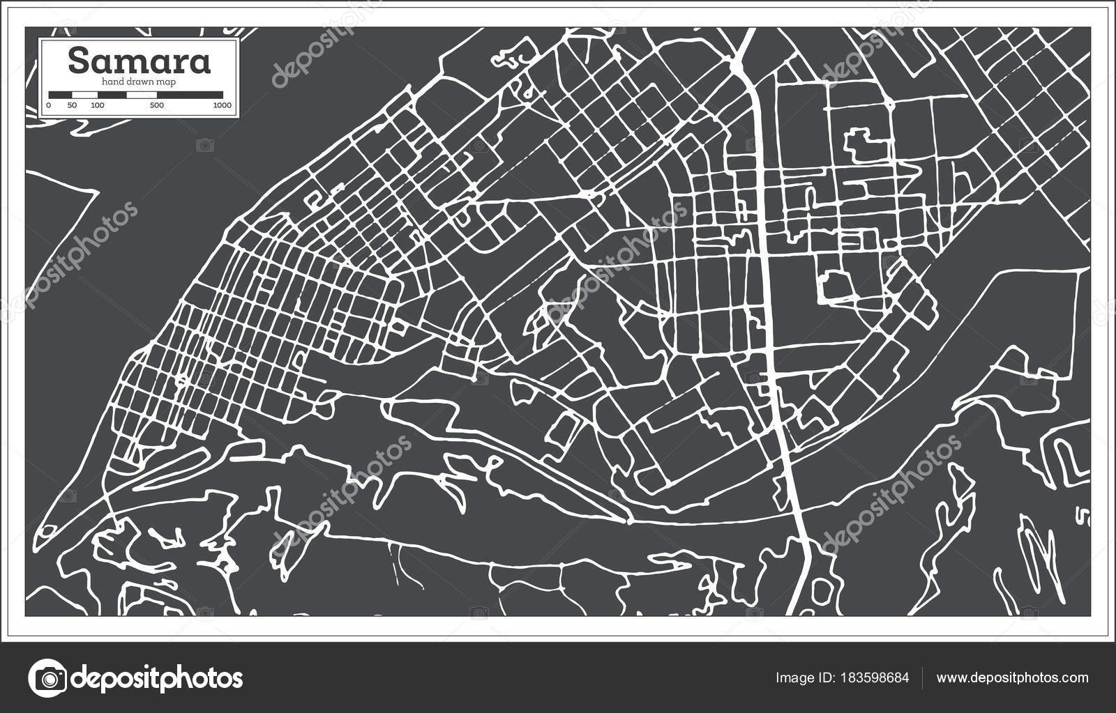 Federação Russa Em Branco Do Mapa De Contorno - Arte vetorial de