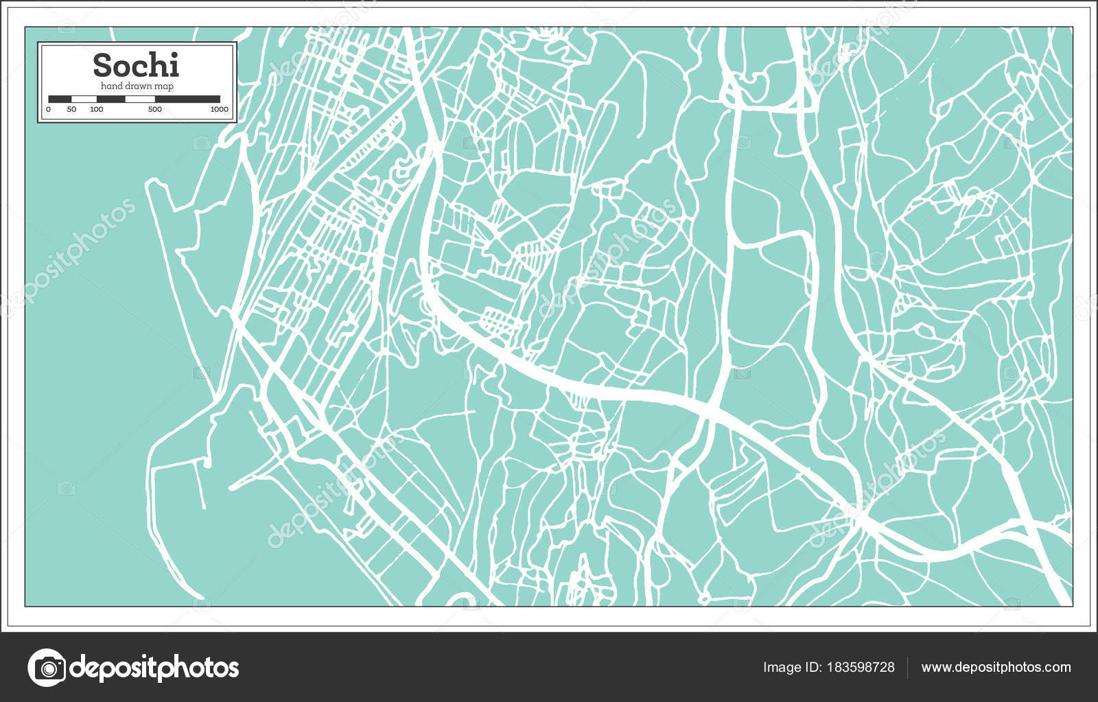 mapa soči rusko Mapa Soči Rusko města v Retro stylu. Objeví se obrys mapy — Stock  mapa soči rusko