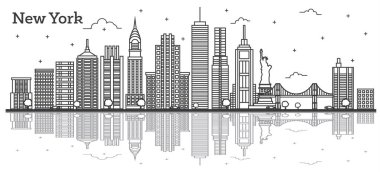 Anahat New York ABD şehir manzarası ile Modern binalar izole