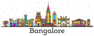 Anahat Bangalore Hindistan şehir manzarası ile renk binalar Isolat