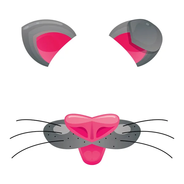 Kočičí obličej šablona pro Video Chat. — Stockový vektor