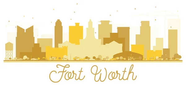 Fort Worth Texas USA Ville silhouette dorée . — Image vectorielle