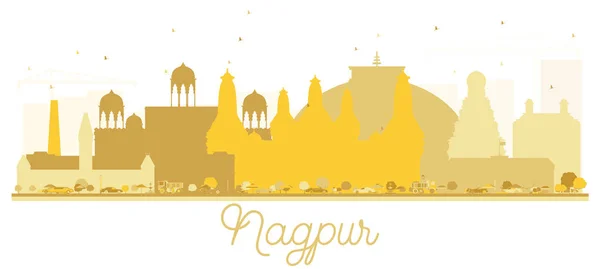 Nagpur India City skyline silueta dorada . — Vector de stock