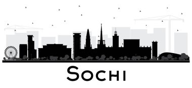 Sochi Rusya şehir manzarası siluet siyah binalar Isolat ile