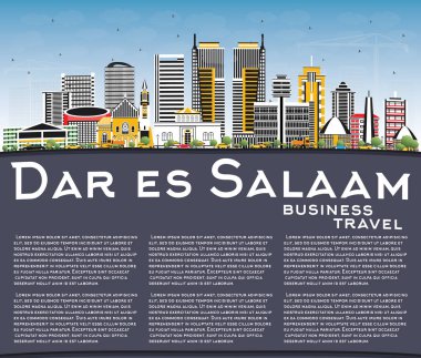 Dar Es Salaam Tanzanya şehir manzarası renkli binalar, mavi S