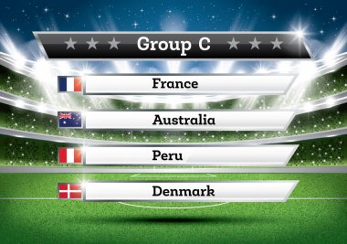 Futbol Şampiyonası grup C. futbol Dünya turnuvası. Res çizmek