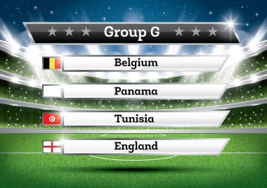 Futbol Şampiyonası Grup G. futbol Dünya turnuvası. Res çizmek