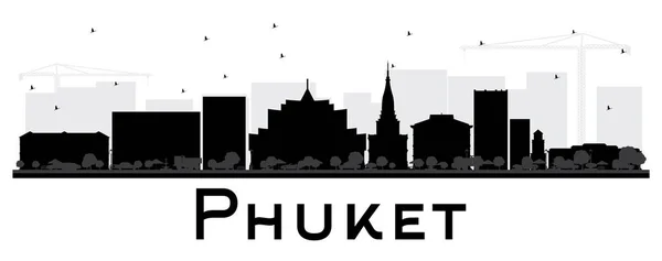 Phuket Tailandia City Skyline Silueta con edificios negros Iso — Vector de stock