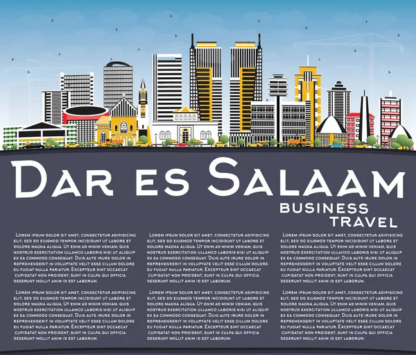 Dar Es Salaam Tanzanya şehir manzarası renkli binalar, mavi S