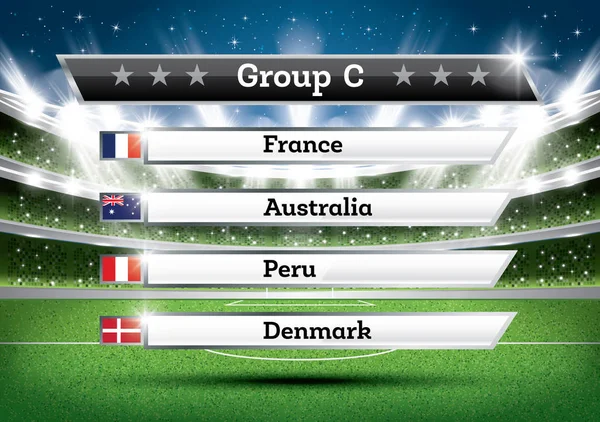 Futbol Şampiyonası grup C. futbol Dünya turnuvası. Res çizmek