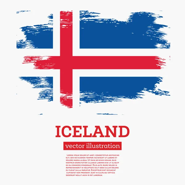 Bandera de Islandia con pinceladas . — Archivo Imágenes Vectoriales