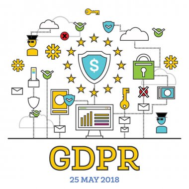 Gdpr kavramı. Vektör çizim. Genel veri koruma Regul