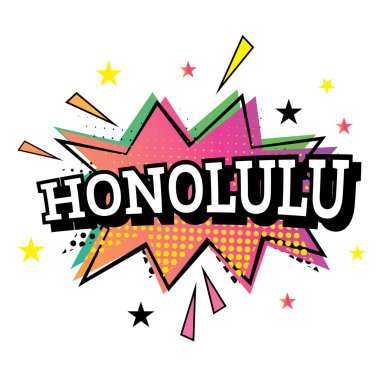 Honolulu komik metin Pop sanat tarzı. 