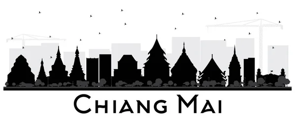 Chiang Mai Thailand City Skyline Silhouette avec bâtiments noirs — Image vectorielle