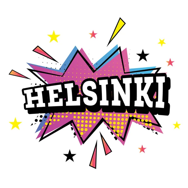 Helsinki komik metin Pop sanat tarzı. — Stok Vektör