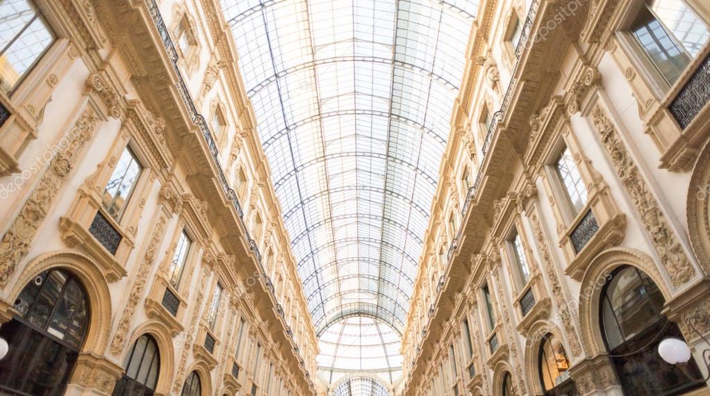 Glass dome of Galleria Vittorio Emanuele in Milan.
