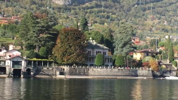 Lake Como Italie Octobre 2017 Rives Lac Côme Avec Ville — Video