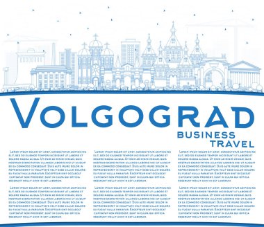 Anahat Volgograd Rusya şehir manzarası ile mavi binalar ve Co