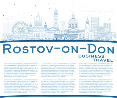 Anahat Rostov-on-Don Rusya şehir manzarası mavi binaları ile bir