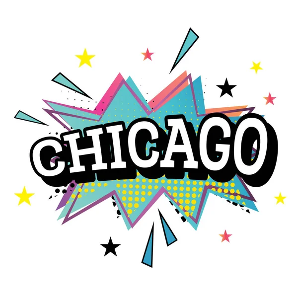 Chicago Comic Texte dans le style Pop Art . — Image vectorielle