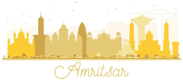 Ciudad de Amritsar skyline silueta dorada . — Vector de stock