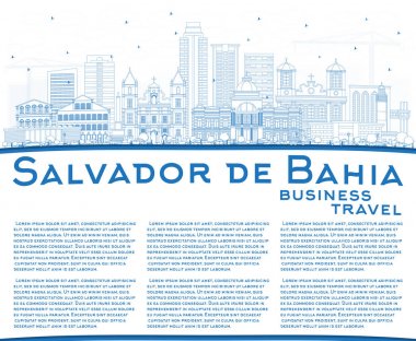 Anahat Salvador de Bahia şehir manzarası ile mavi binalar ve C