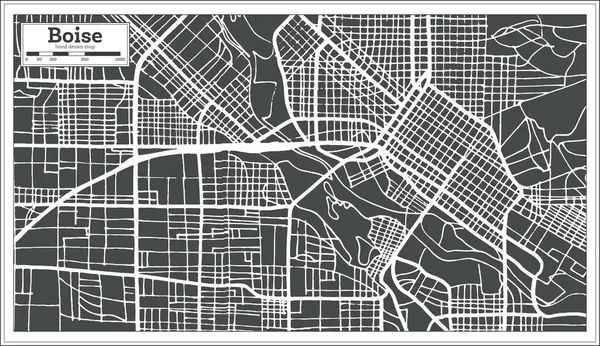 Boise usa Stadtplan im Retro-Stil. Übersichtskarte. — Stockvektor