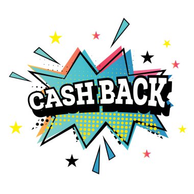 Nakit geri Pop Art amblemi. 