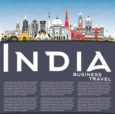 Renk binalar, mavi gökyüzü ve kopya alanı Türkiye şehir manzarası