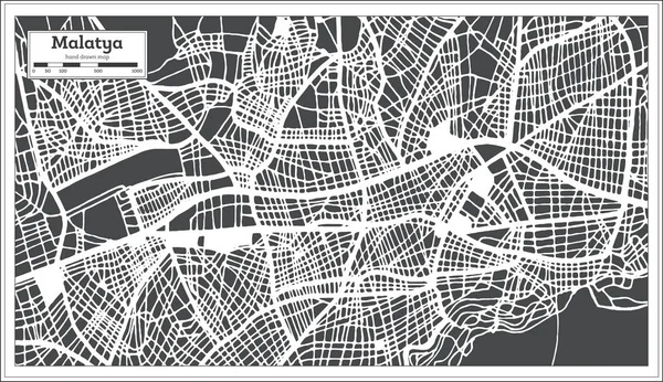 Malatya Turkije City Map in Retro stijl. Overzichtskaart. — Stockvector