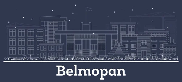 Belmopan Belize City Skyline with White Buildings . — стоковый вектор