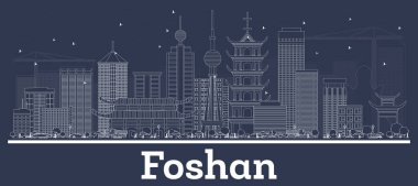 Foshan Çin Şehri Beyaz Binalarla Ufuk Çizgisi.