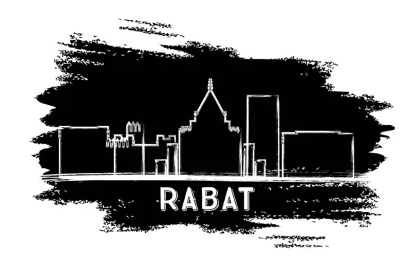 Rabat Morocco City Skyline Silhouette. Desenho desenhado à mão . — Vetor de Stock