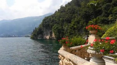 Como Gölü. Güzel İtalyan Villa Balbianello Manzarası.