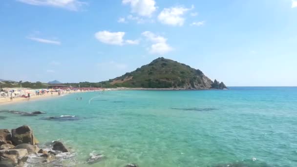 Сардиния Италия Cala Monte Turno San Pietro Beaches Горный Монте — стоковое видео