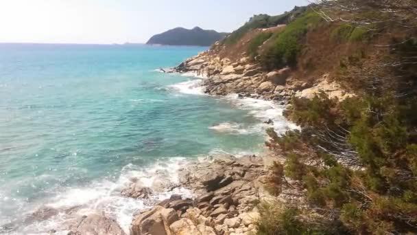 Σαρδηνία Τοπίο Στην Ιταλία Cala Monte Turno — Αρχείο Βίντεο