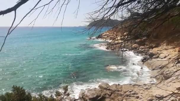 Cerdeña Italia Playa Cala Monte Turno — Vídeos de Stock