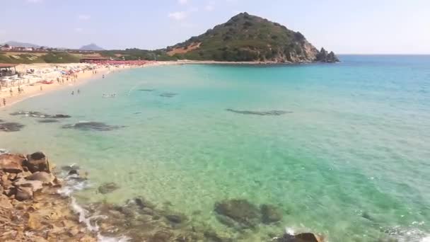 Sardinien Italien Cala Monte Turno Och San Pietro Stränder Berg — Stockvideo