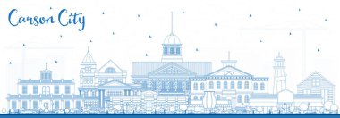 Carson City Nevada 'da Blue Buildings ile Skyline' ın ana hatları. 