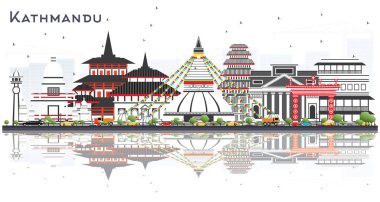 Gri Binalar ve Yansımalar Isol ile Katmandu Nepal Skyline