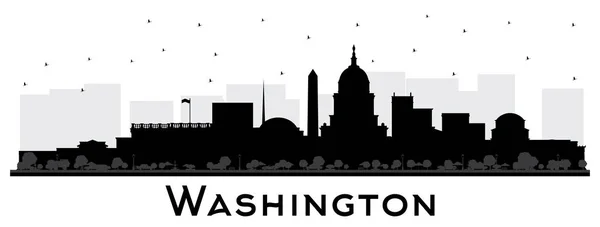 Washington Dc Usa City Skyline Sylwetka z czarnymi budynkami I — Wektor stockowy