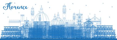 Floransa 'nın ana hatları: Blue Buildings ile Skyline. 
