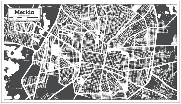 Merida Mexico City Map in Retro Style Вирішальна карта. — стоковий вектор