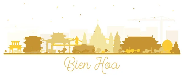 Bien Hoa Vietnam City Skyline Silhouette with Golden Buildings I — 스톡 벡터