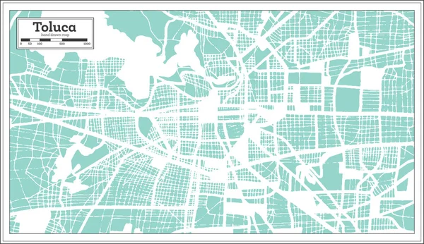 Toluca México City Map em estilo retro. Mapa do esboço . —  Vetores de Stock