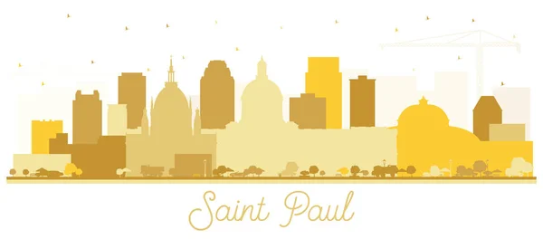 Saint Paul Minnesota City Skyline Silhouette Golden Buildings Isolated White — Stock Vector