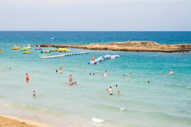 Protaras. Cyprus - October 5, 2018: Fig Tree Bay Beach in Protaras. Cyprus.