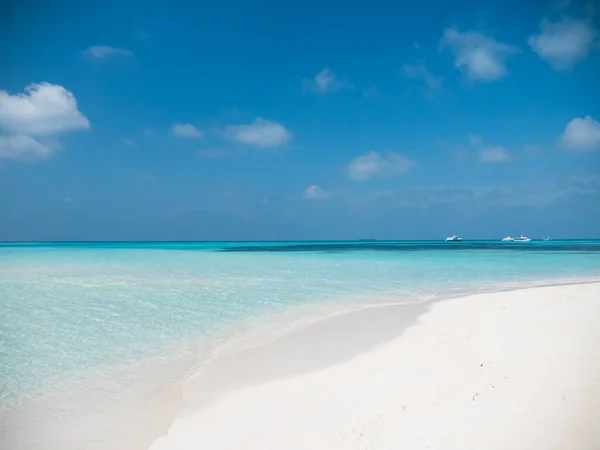 Tropical Beach White Sand Maldives Panorama Idyllic Beach Meeru Island — Stock Photo, Image